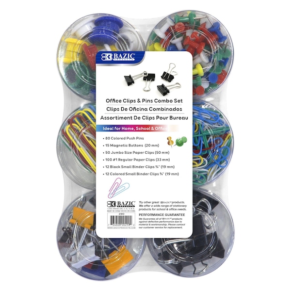 Office Pins And Clips Combo Set, 269 Pieces Per Set, 807PK